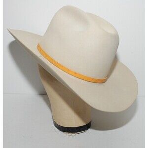 Vintage John B. Stetson Company Cowboy Western Hat Tan Off White  7 1/4 10X Beav